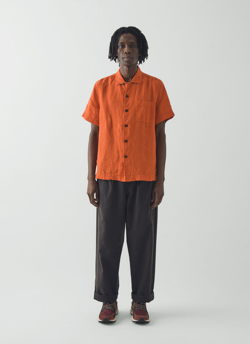 Linen Short Sleeve Shirt | Clementine