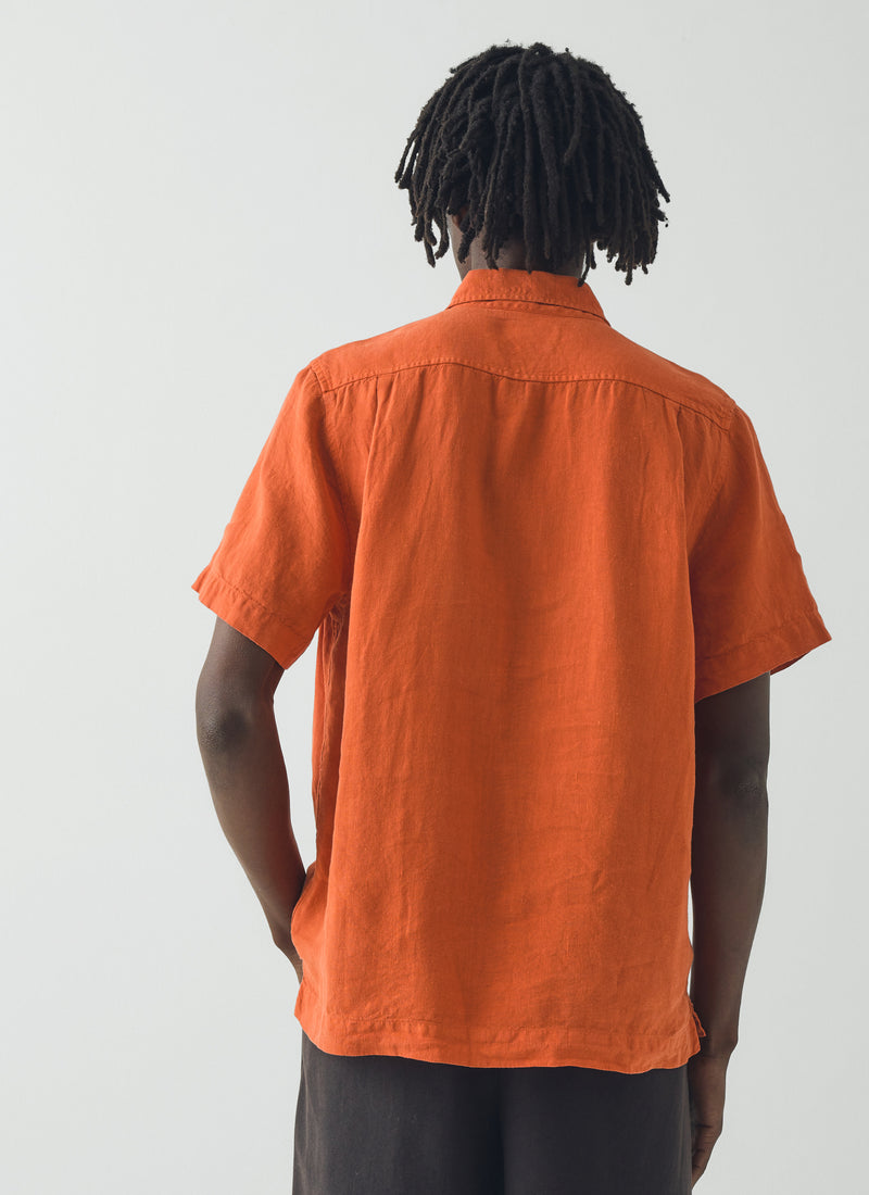 Linen Short Sleeve Shirt | Clementine