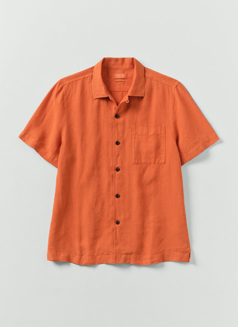 Linen Short Sleeve Shirt | Clementine