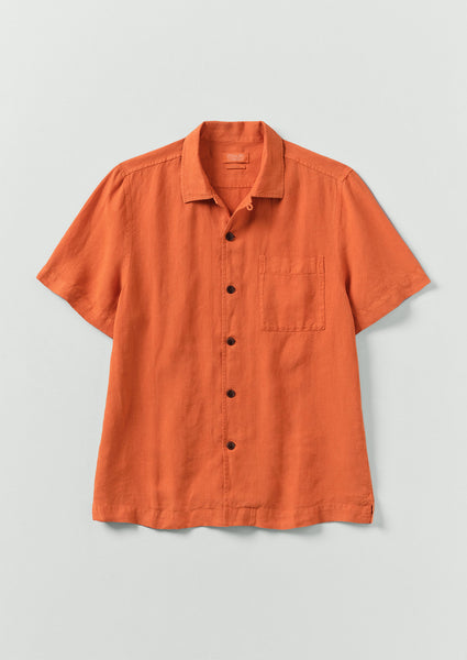Linen Short Sleeve Shirt Clementine