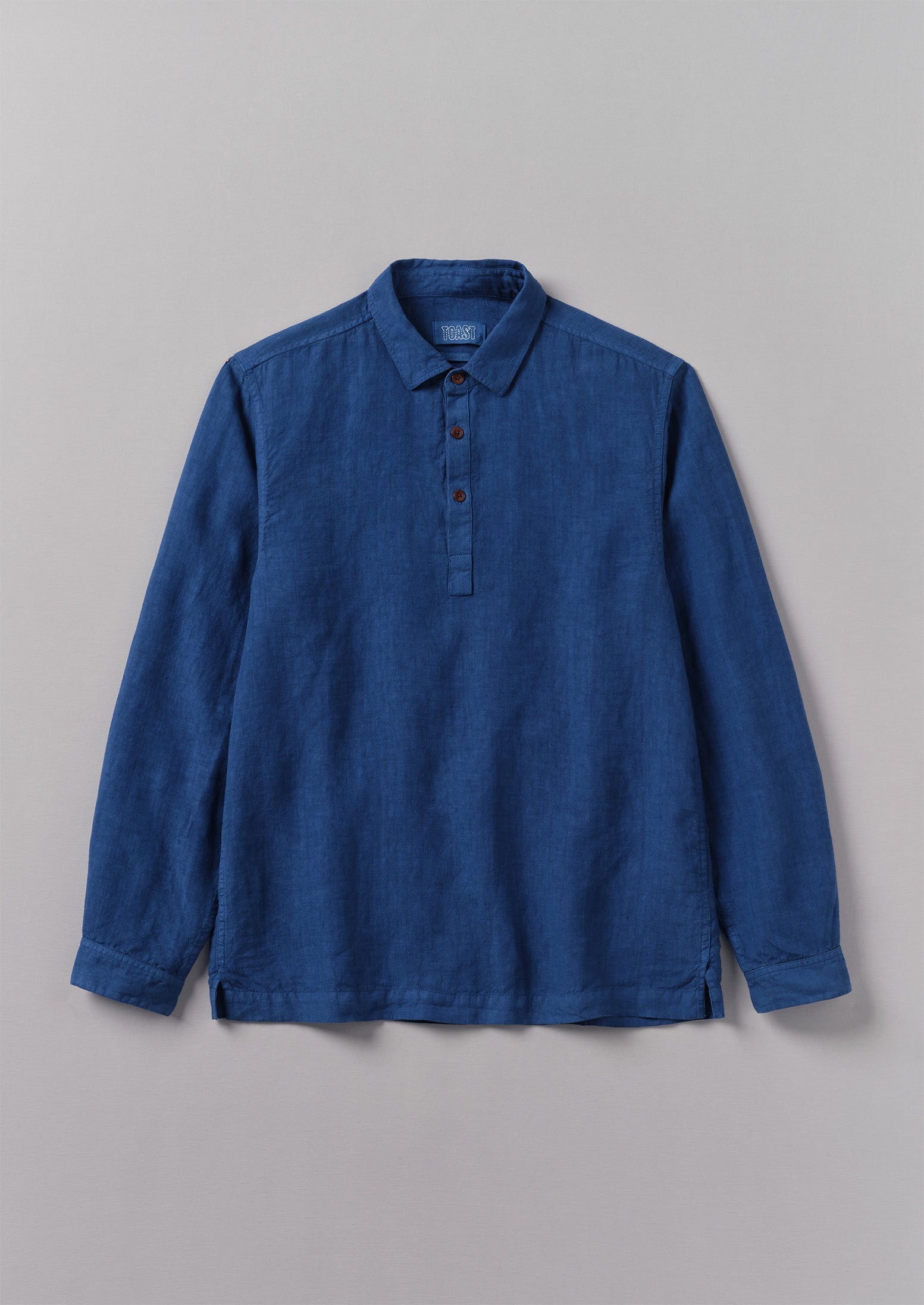 Half Placket Linen Shirt | Pebble main image 0