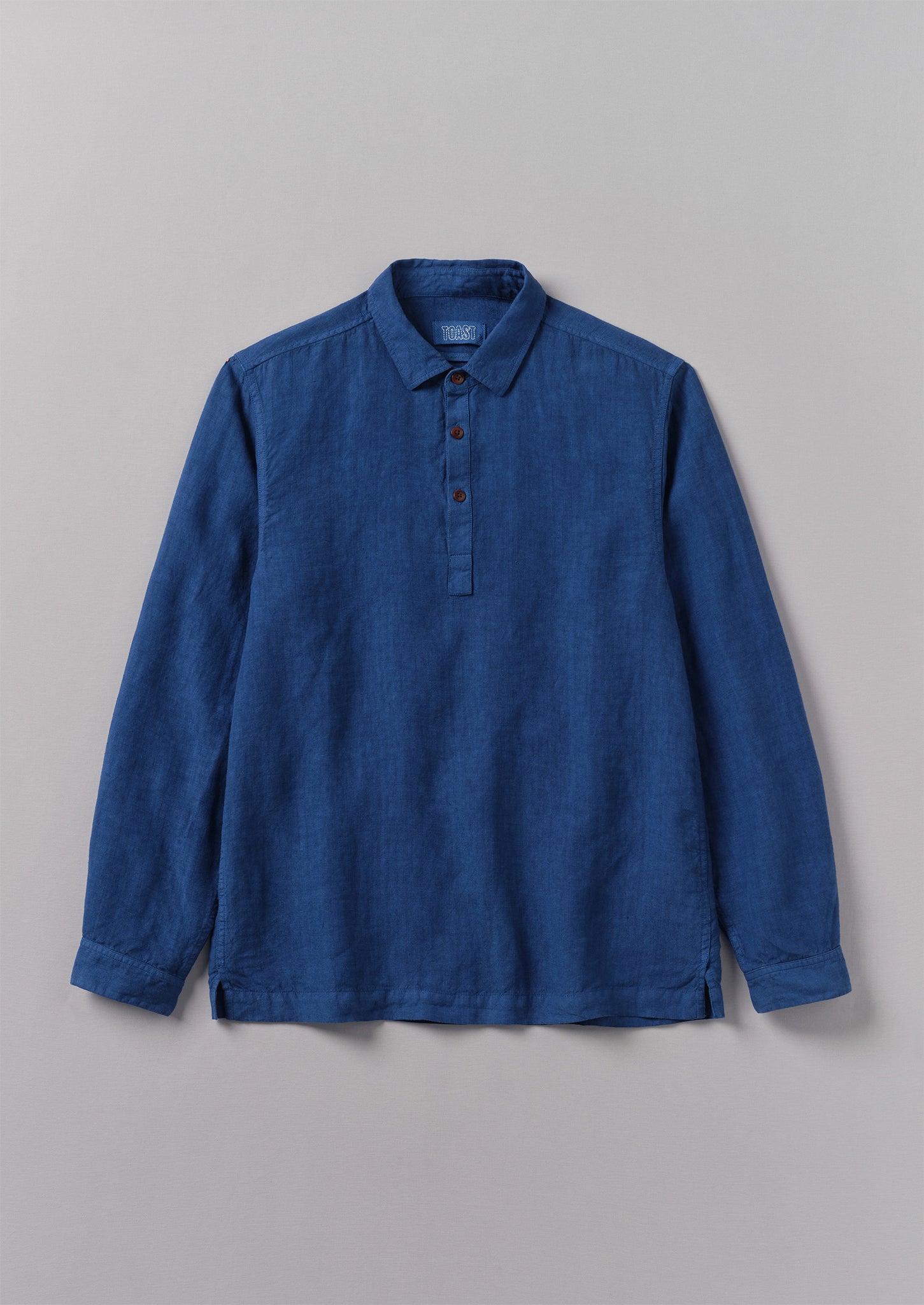 Half Placket Linen Shirt | Cobalt