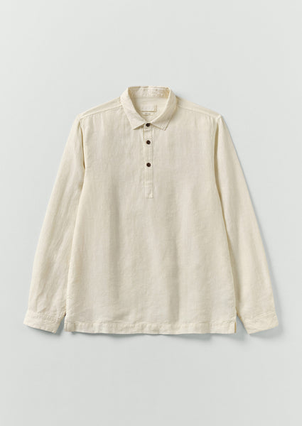 Half Placket Linen Shirt Parchment