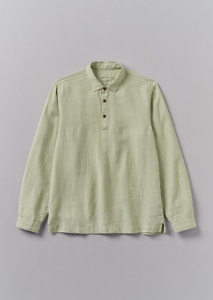 Half Placket Linen Shirt | Pebble