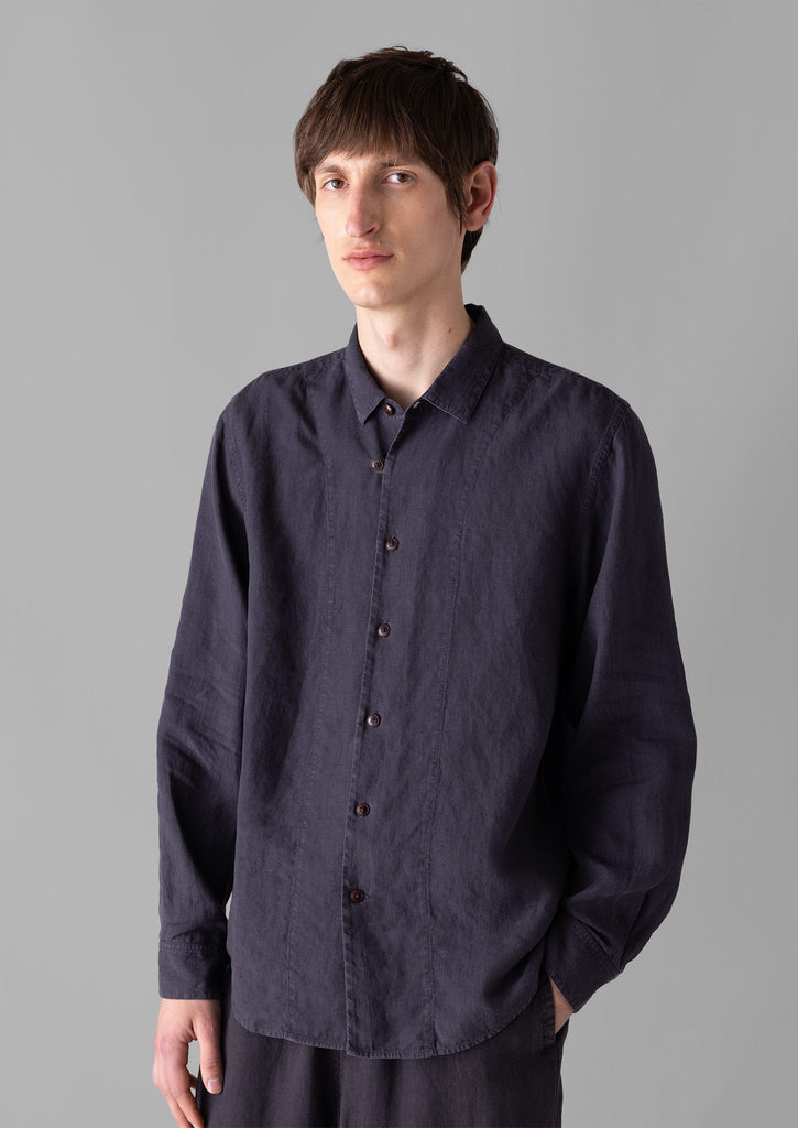 Loop Button Linen Shirt | Slate | TOAST