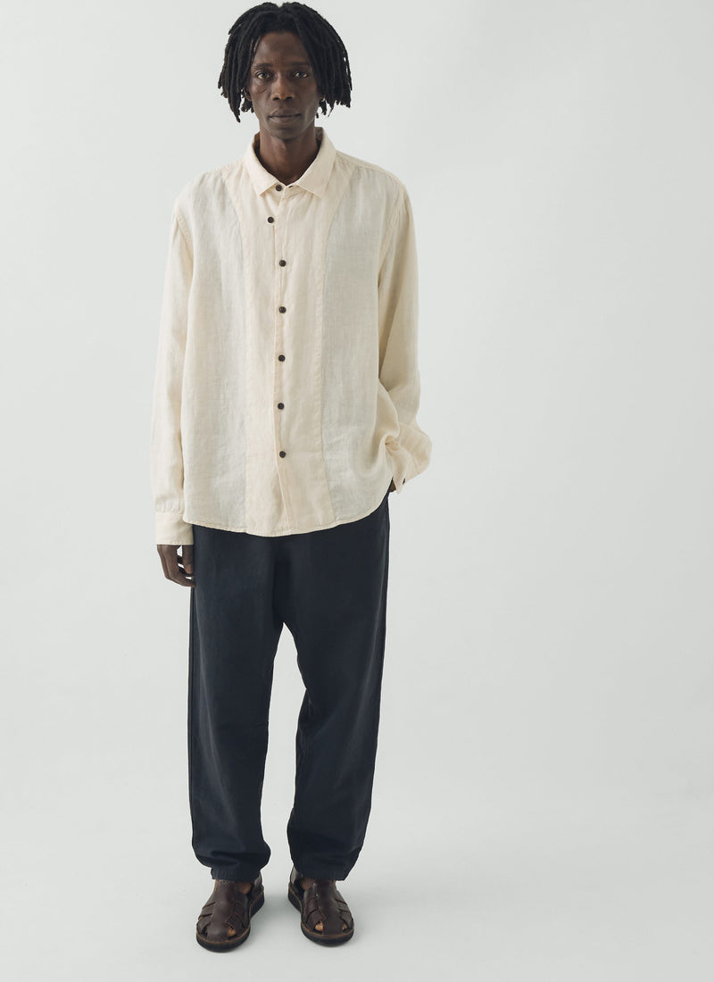 Loop Button Linen Shirt | Parchment