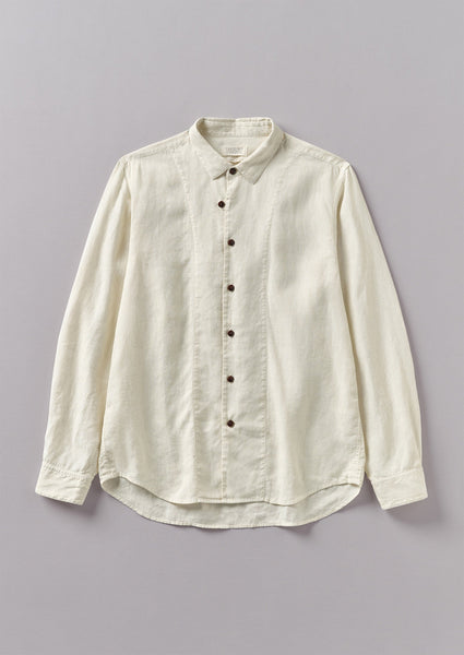 notconventional / loop button long shirt Loop Button Linen Shirt