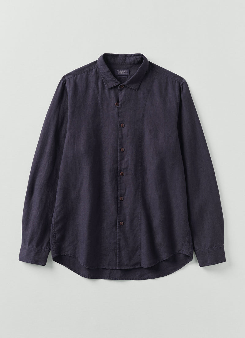 Loop Button Linen Shirt | Slate