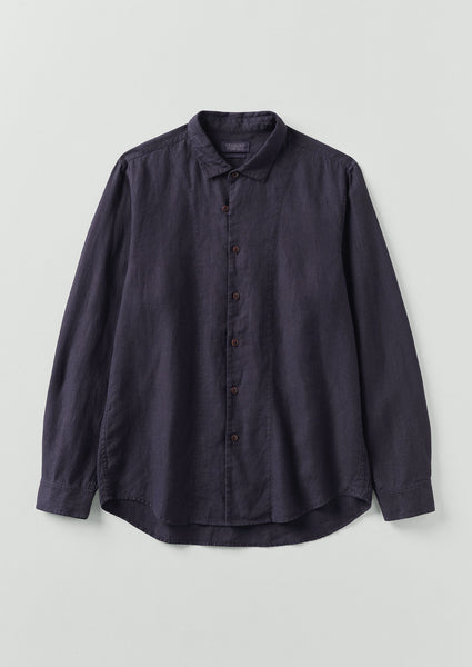 Loop Button Linen Shirt Slate