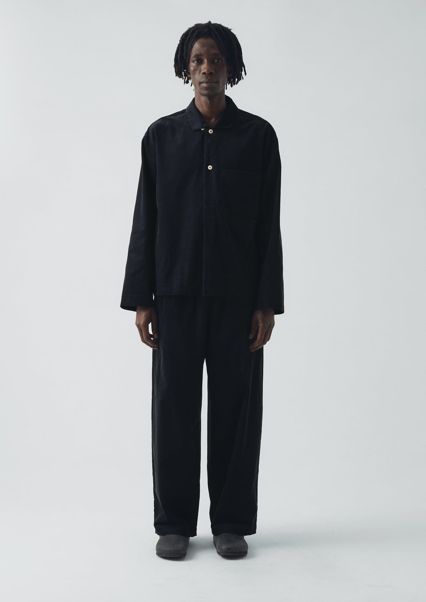 Organic Cord Smock Popover Shirt | Midnight