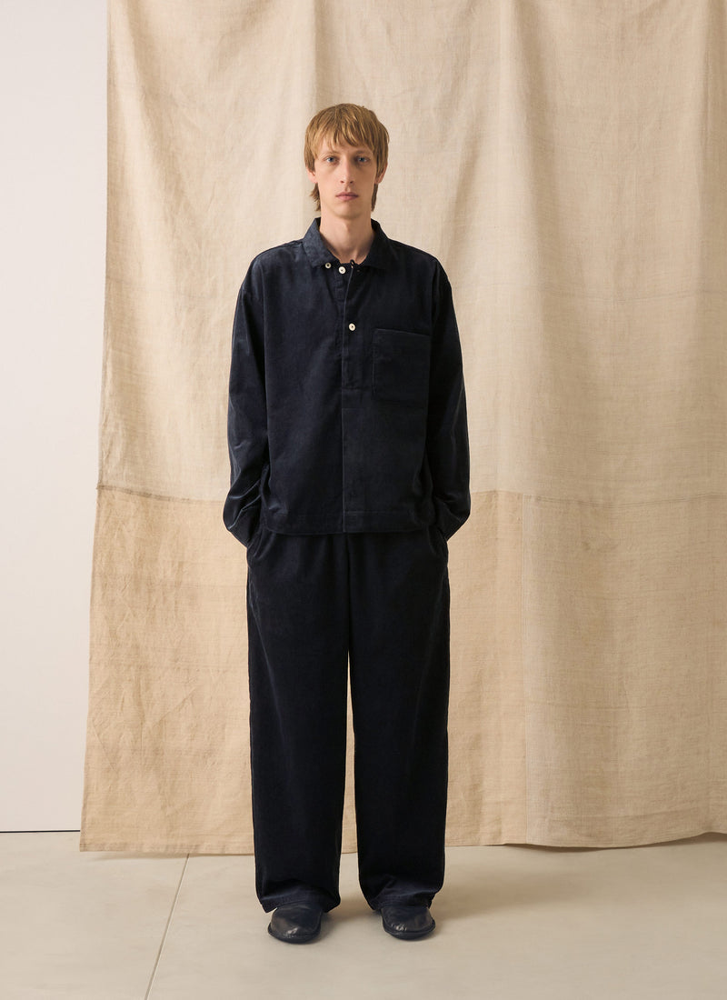 Organic Cord Smock Popover Shirt | Midnight