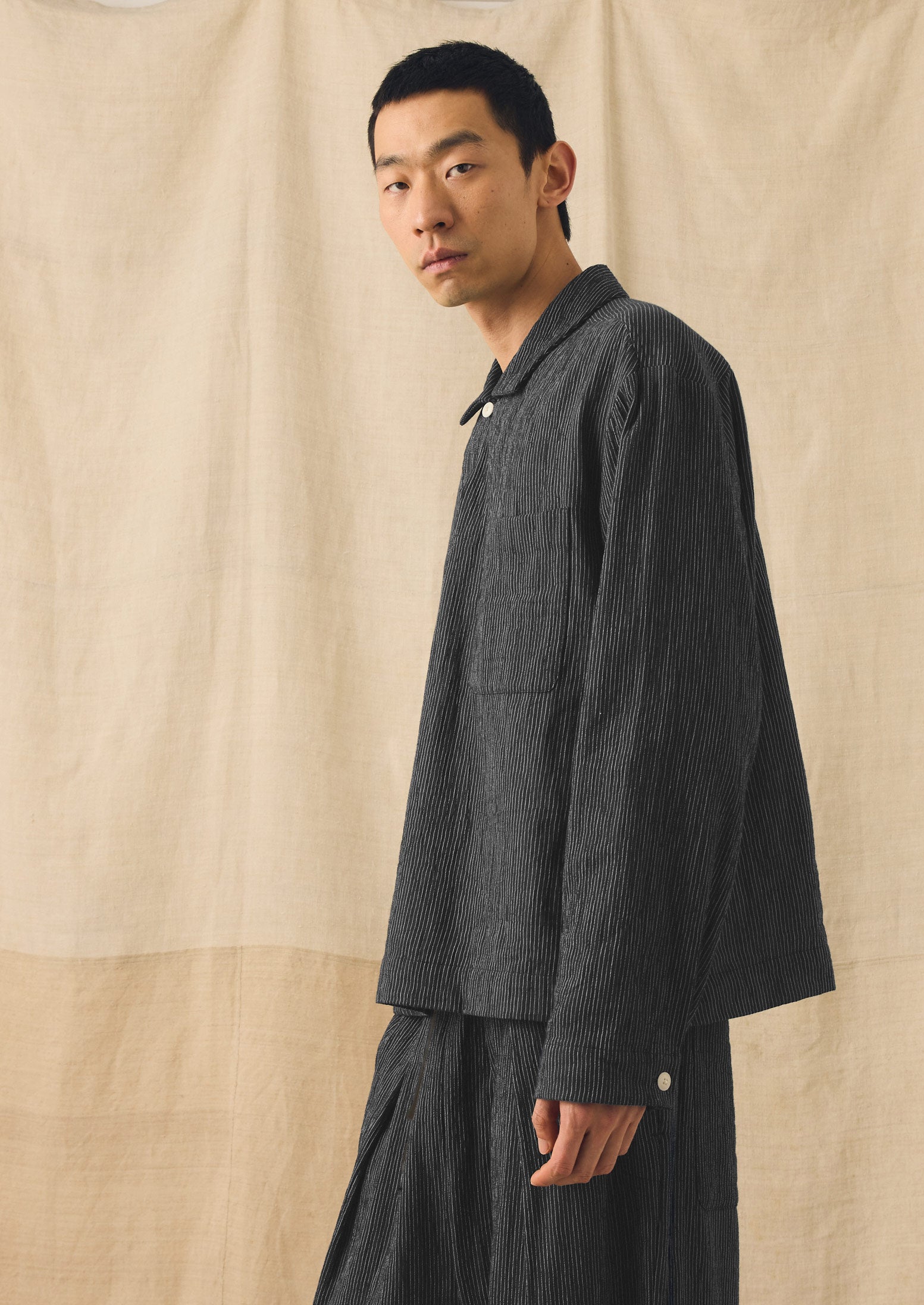 トップス genre / PTT SMOCK (STRIPE) Railroad Stripe Popover Smock