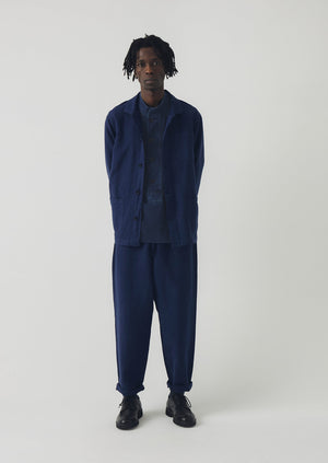 Alfie Garment Dyed Herringbone Trousers | Dark Indigo