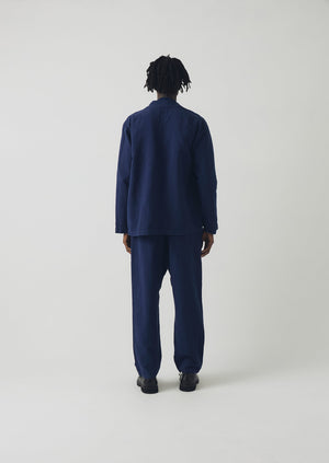 Alfie Garment Dyed Herringbone Trousers | Dark Indigo