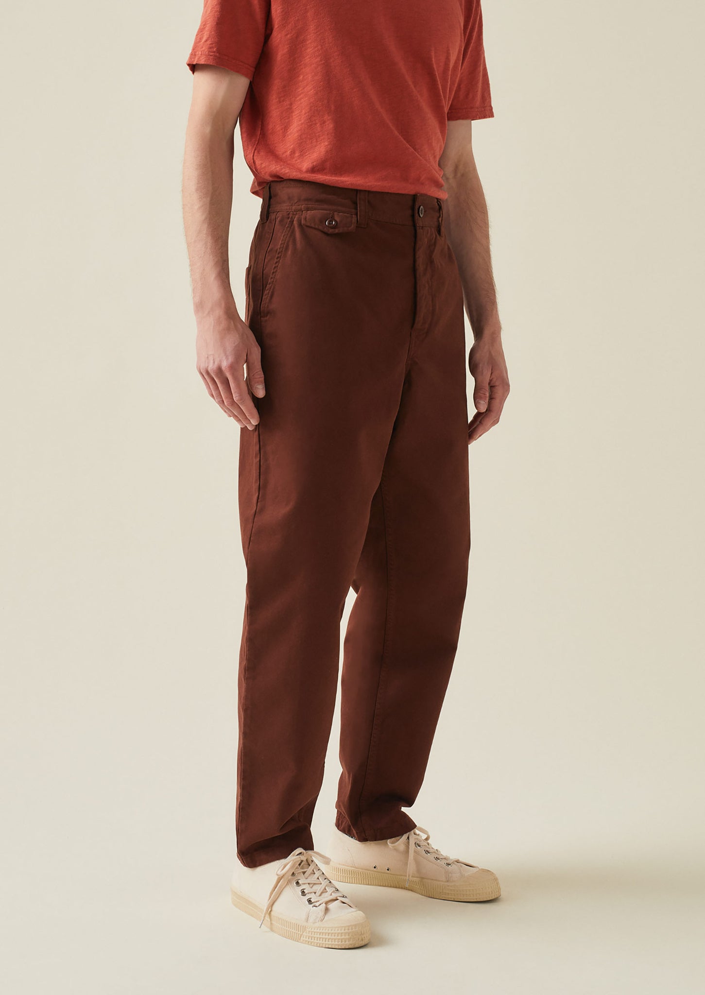 Norv Garment Dyed Tapered Trousers Brown Ochre TOAST