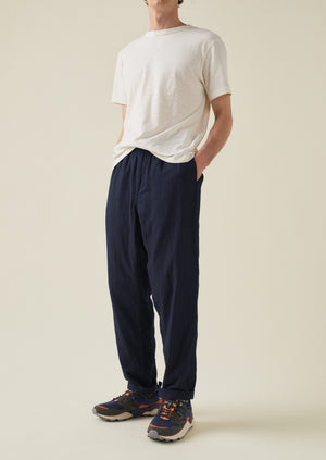 Double Faced Indigo Drawstring Trousers | Indigo