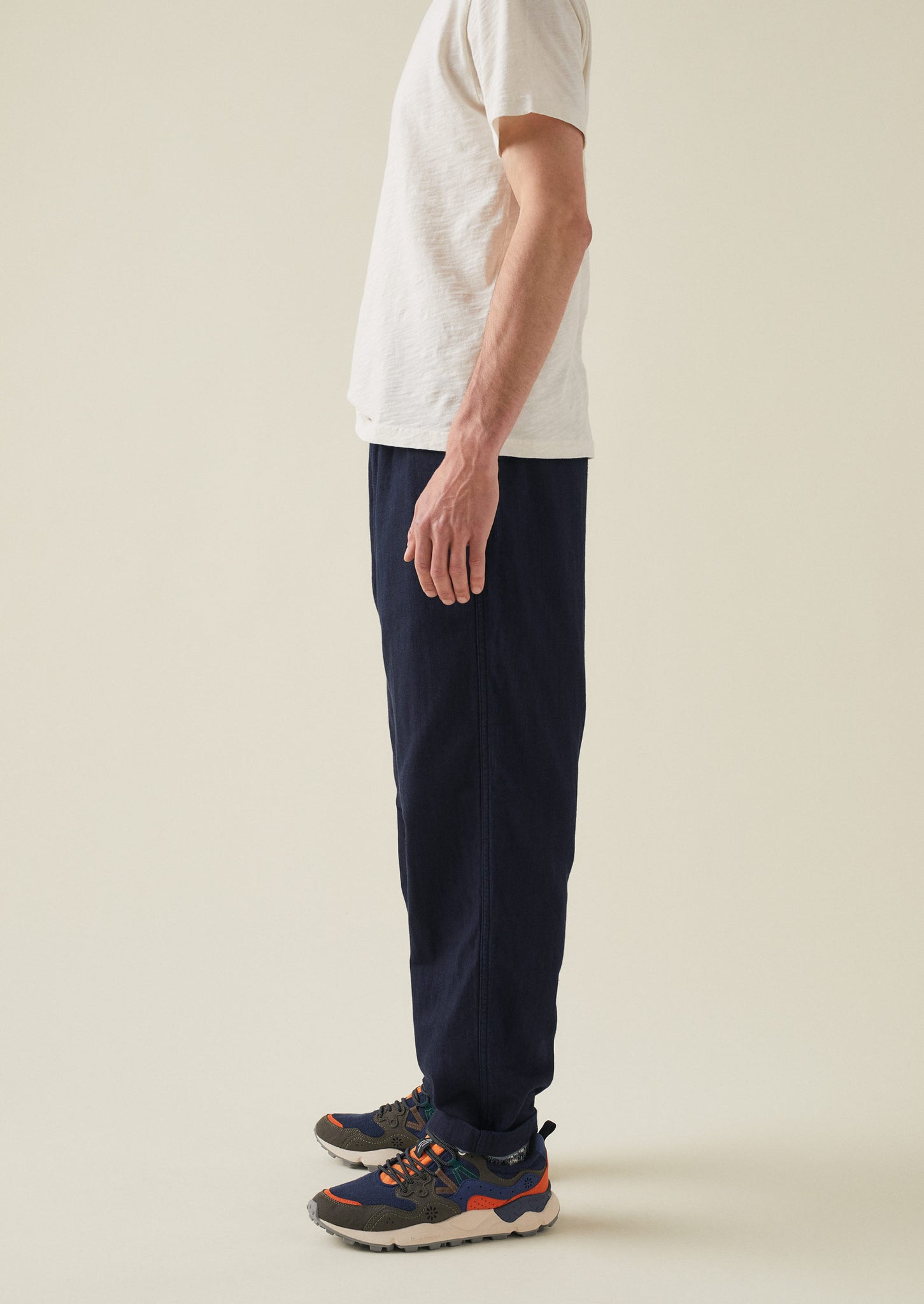 Double Faced Indigo Drawstring Trousers | Indigo