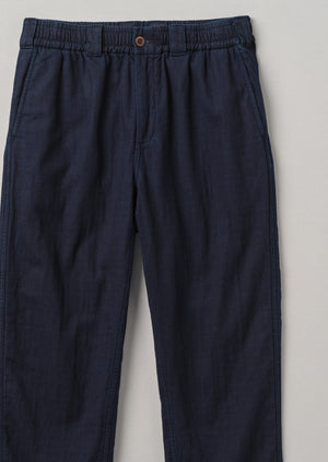 Double Faced Indigo Drawstring Trousers | Indigo