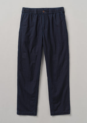 Double Faced Indigo Drawstring Trousers | Indigo