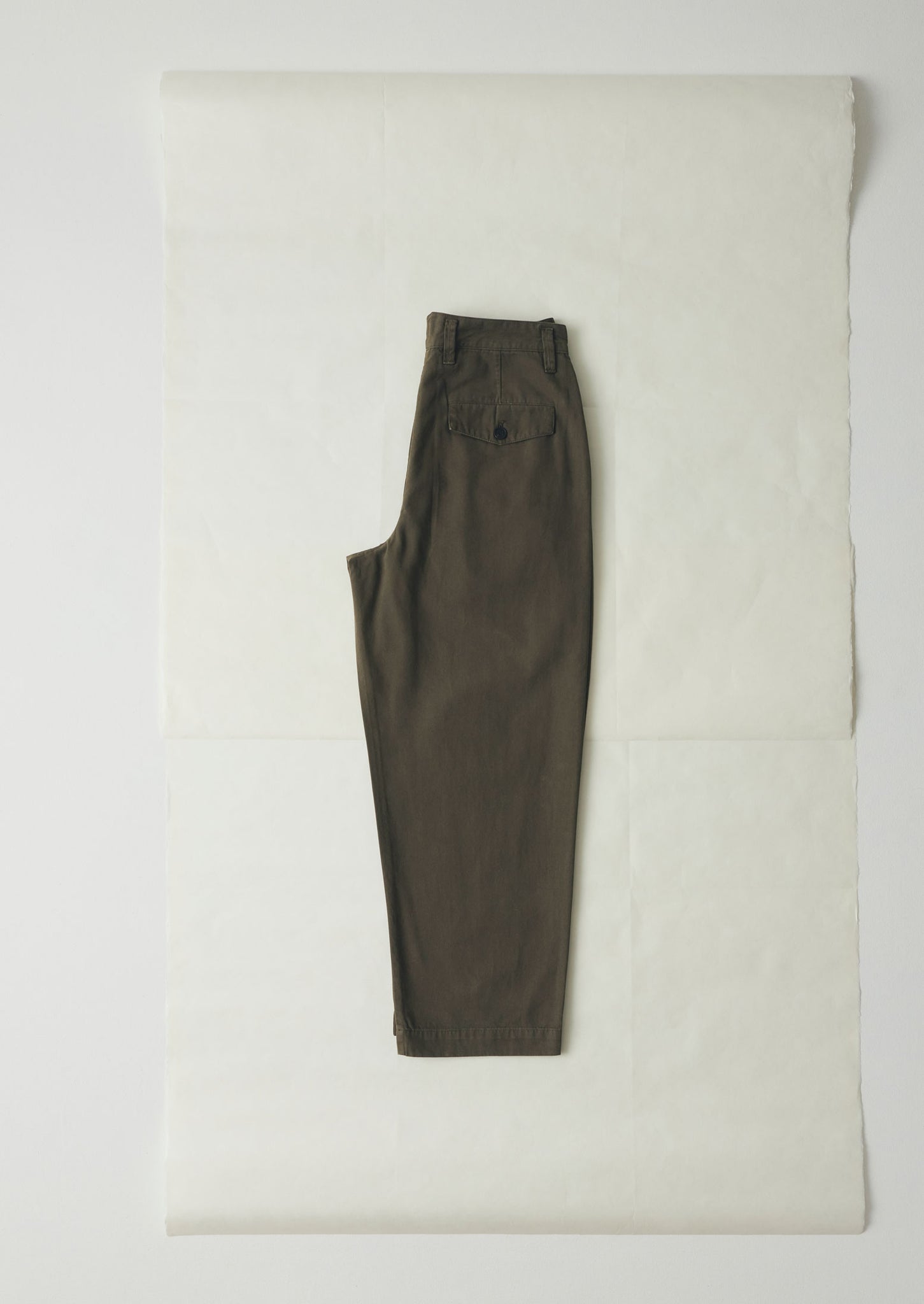 Bill Cotton Wide Leg Trousers | Dark Olive
