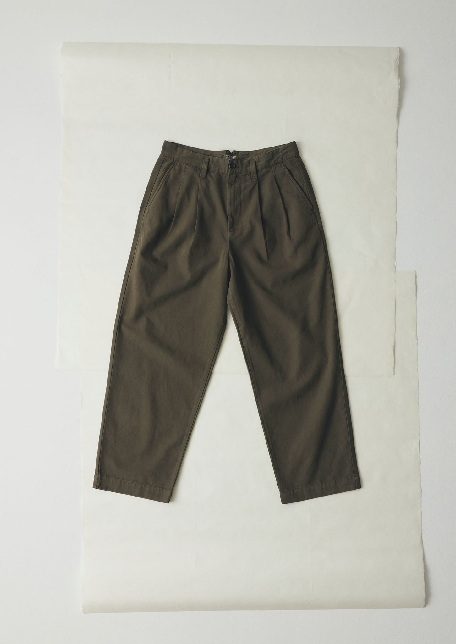 Bill Cotton Wide Leg Trousers | Dark Olive