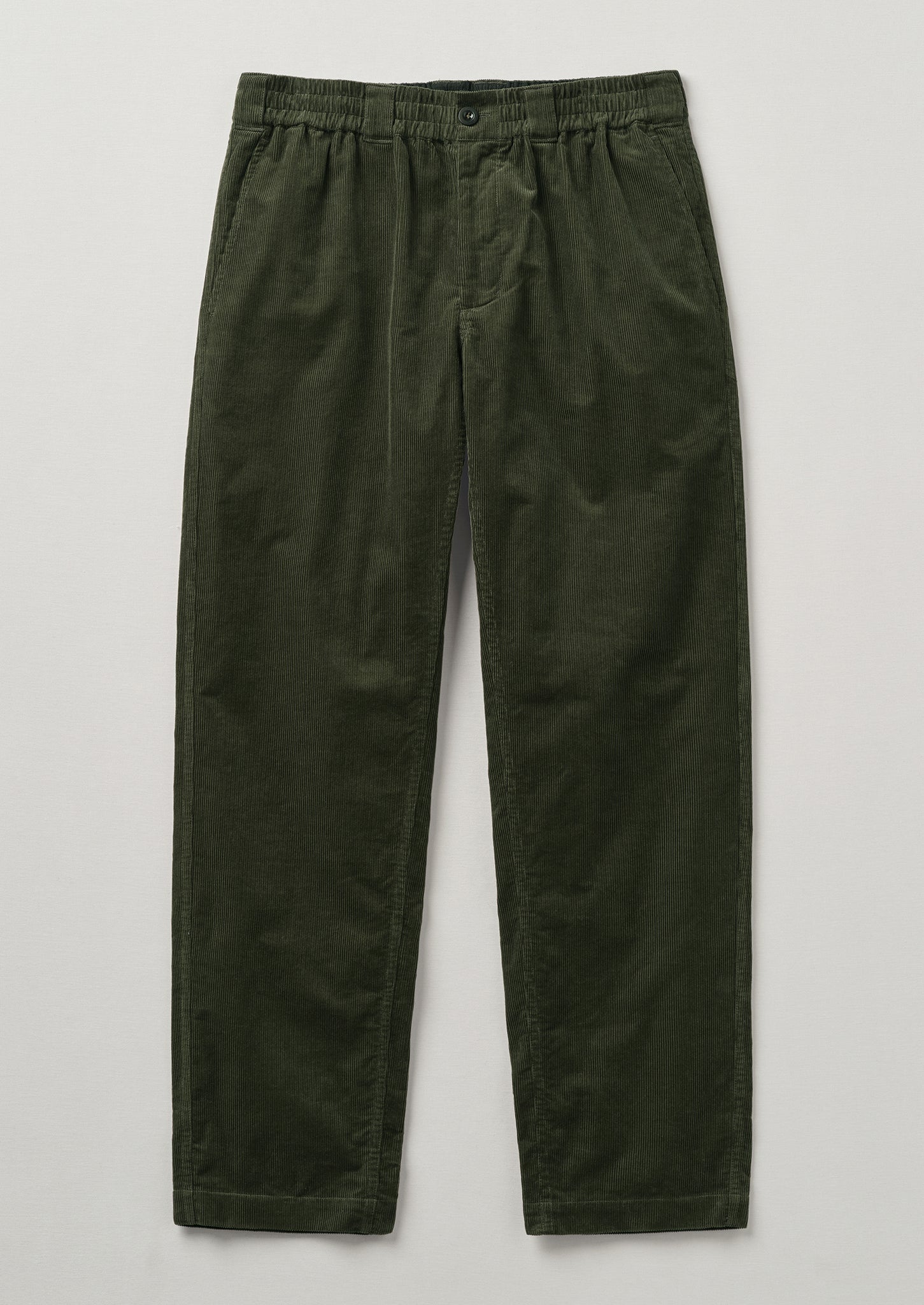 Organic Cord Drawstring Trousers, Tent Green