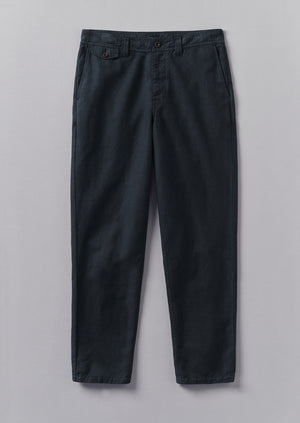 Norv Cotton Linen Tapered Trousers | Dark Navy