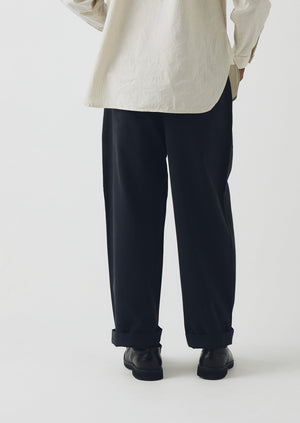 Bill Cotton Wide Leg Trousers | Dark Navy