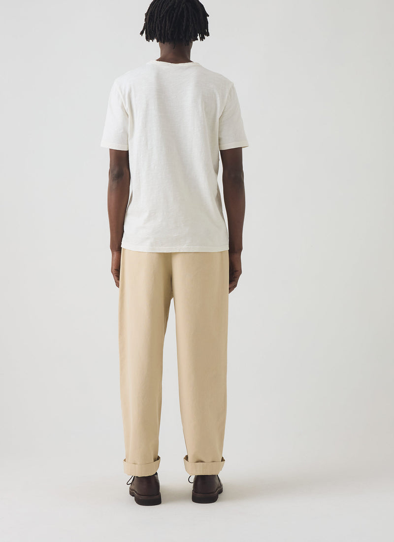 Bill Cotton Canvas Wide Leg Trousers | Stone