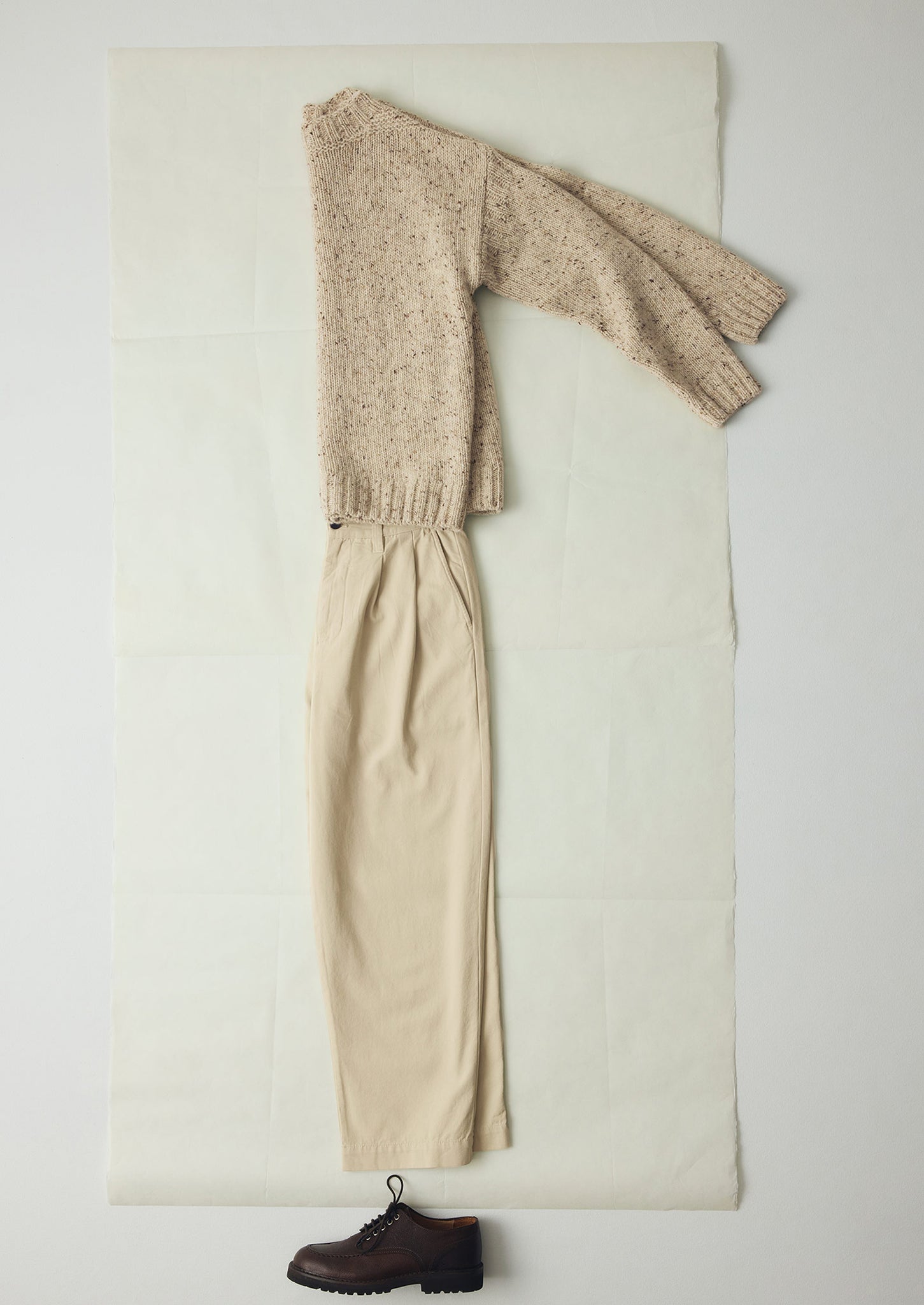Bill Cotton Canvas Wide Leg Trousers | Stone