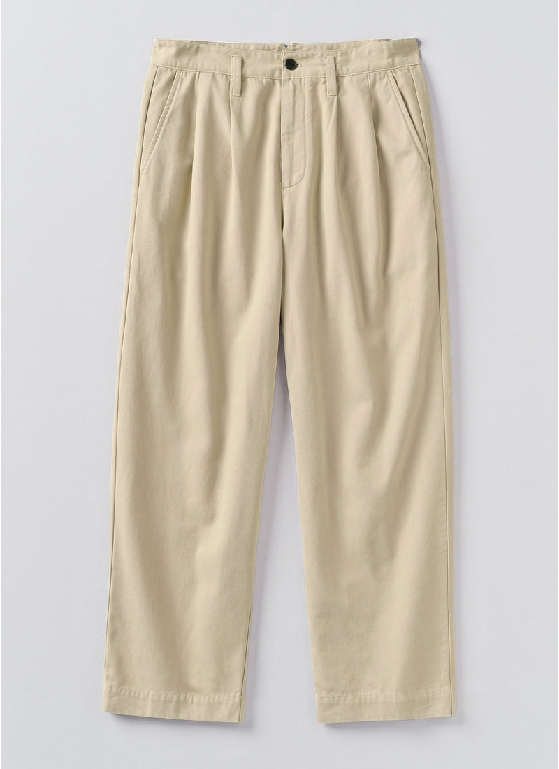 Bill Cotton Canvas Wide Leg Trousers | Stone