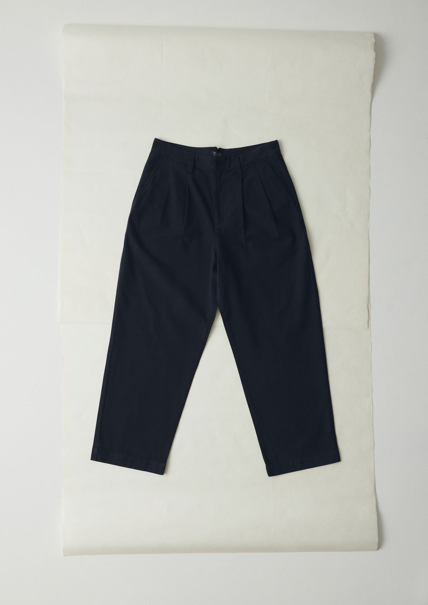 Bill Cotton Wide Leg Trousers | Dark Navy