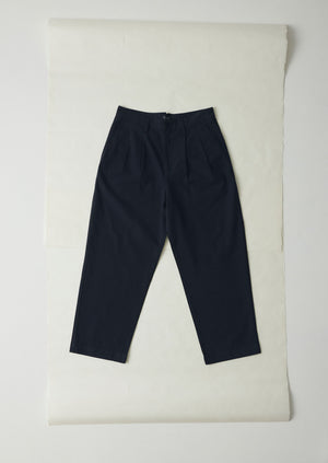 Bill Cotton Wide Leg Trousers | Dark Navy