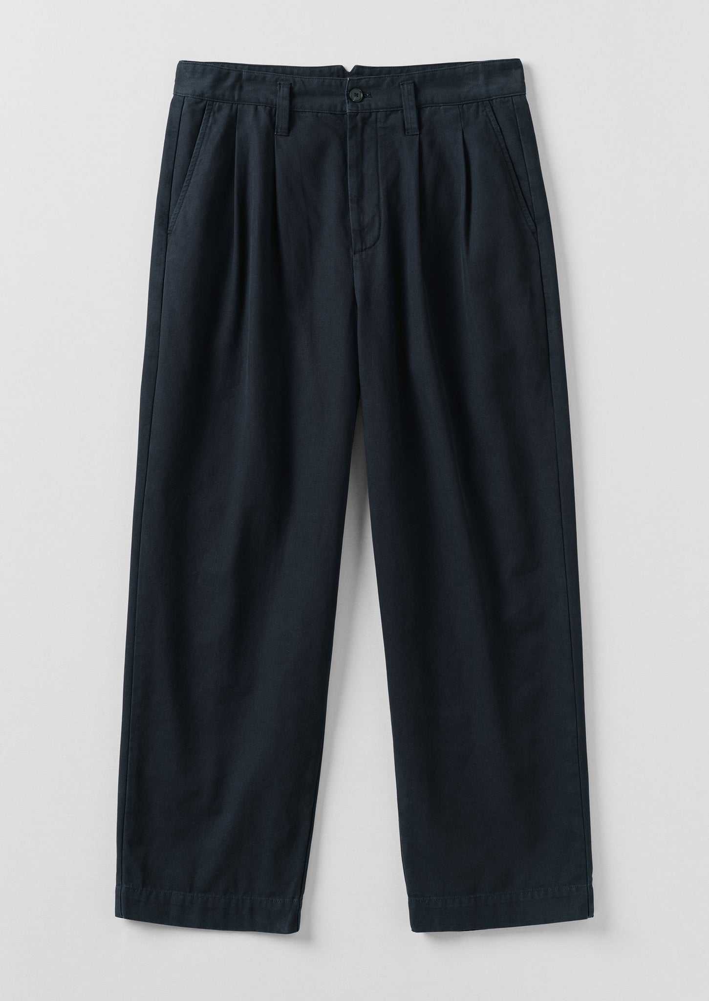 Bill Cotton Wide Leg Trousers | Dark Navy