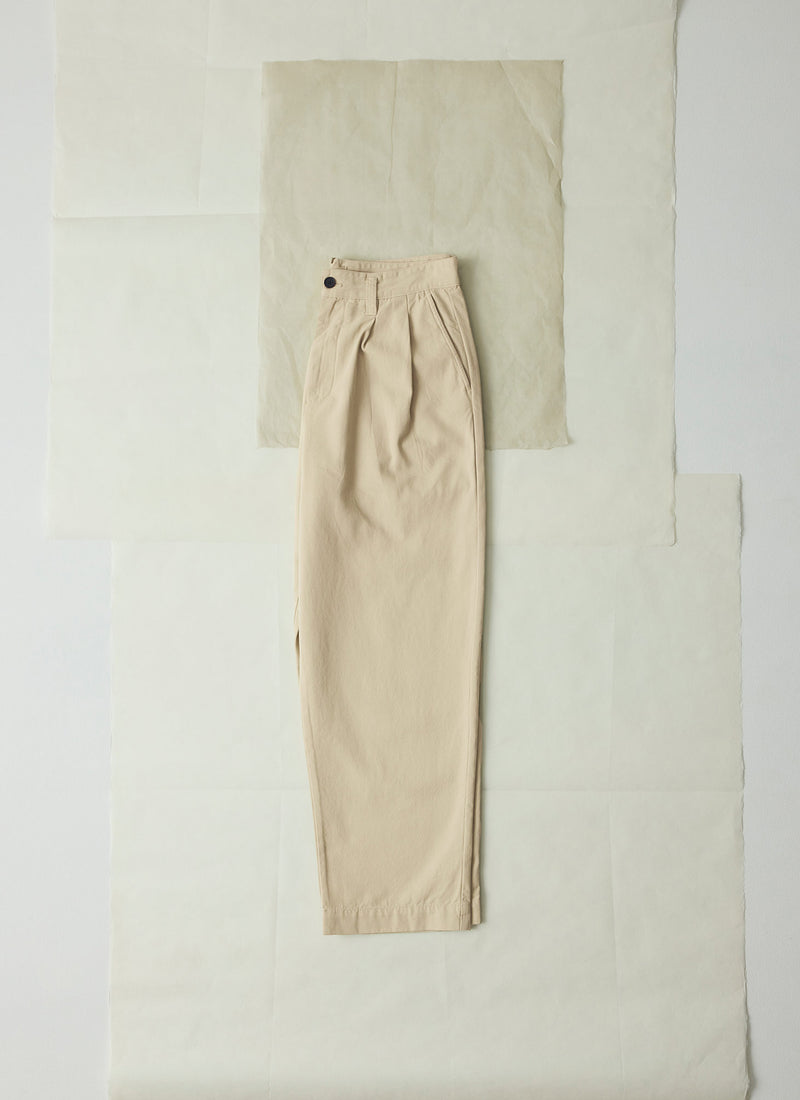 Bill Cotton Canvas Wide Leg Trousers | Stone