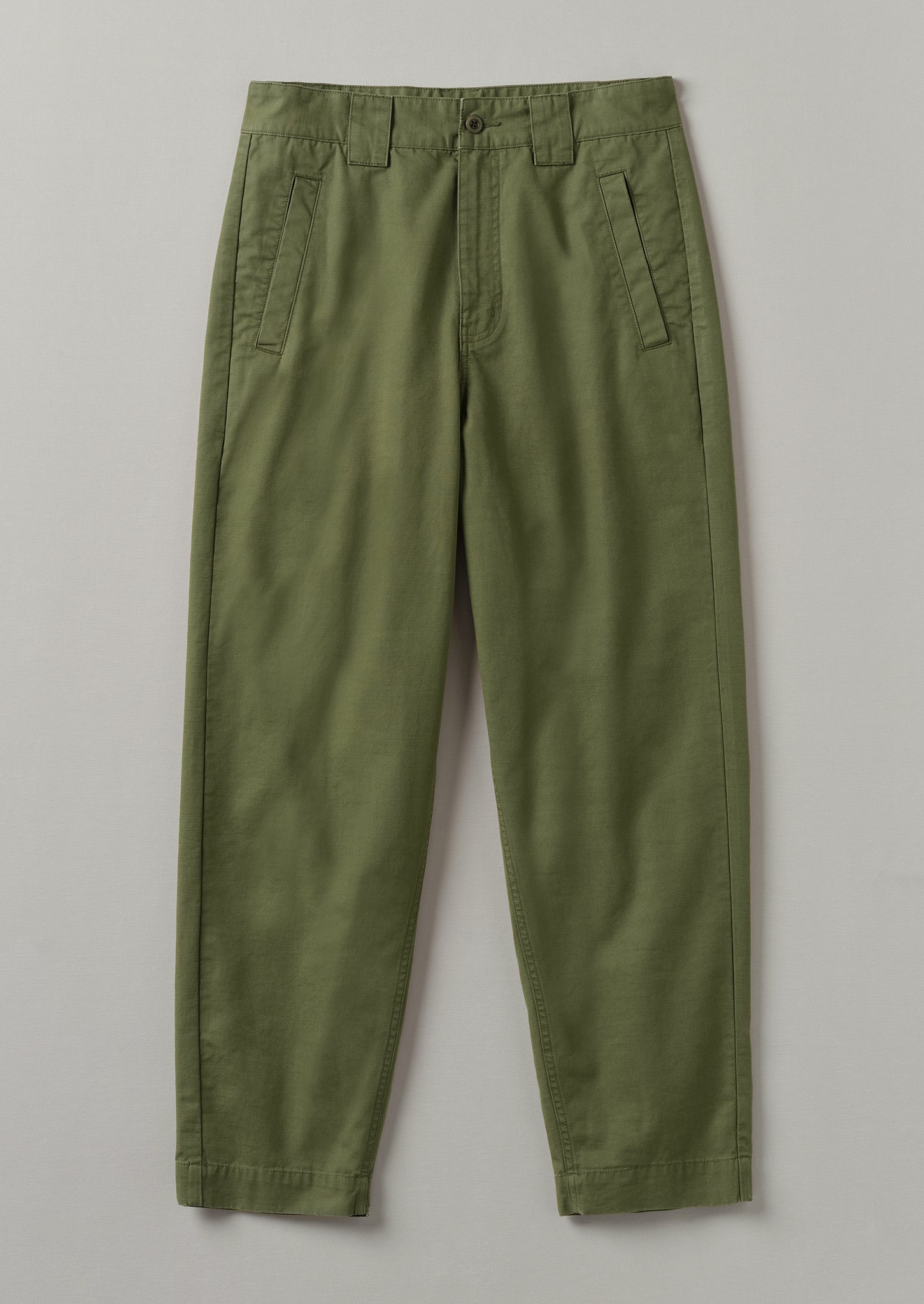 Garment Dyed Organic Cotton Tapered Trousers | Artichoke