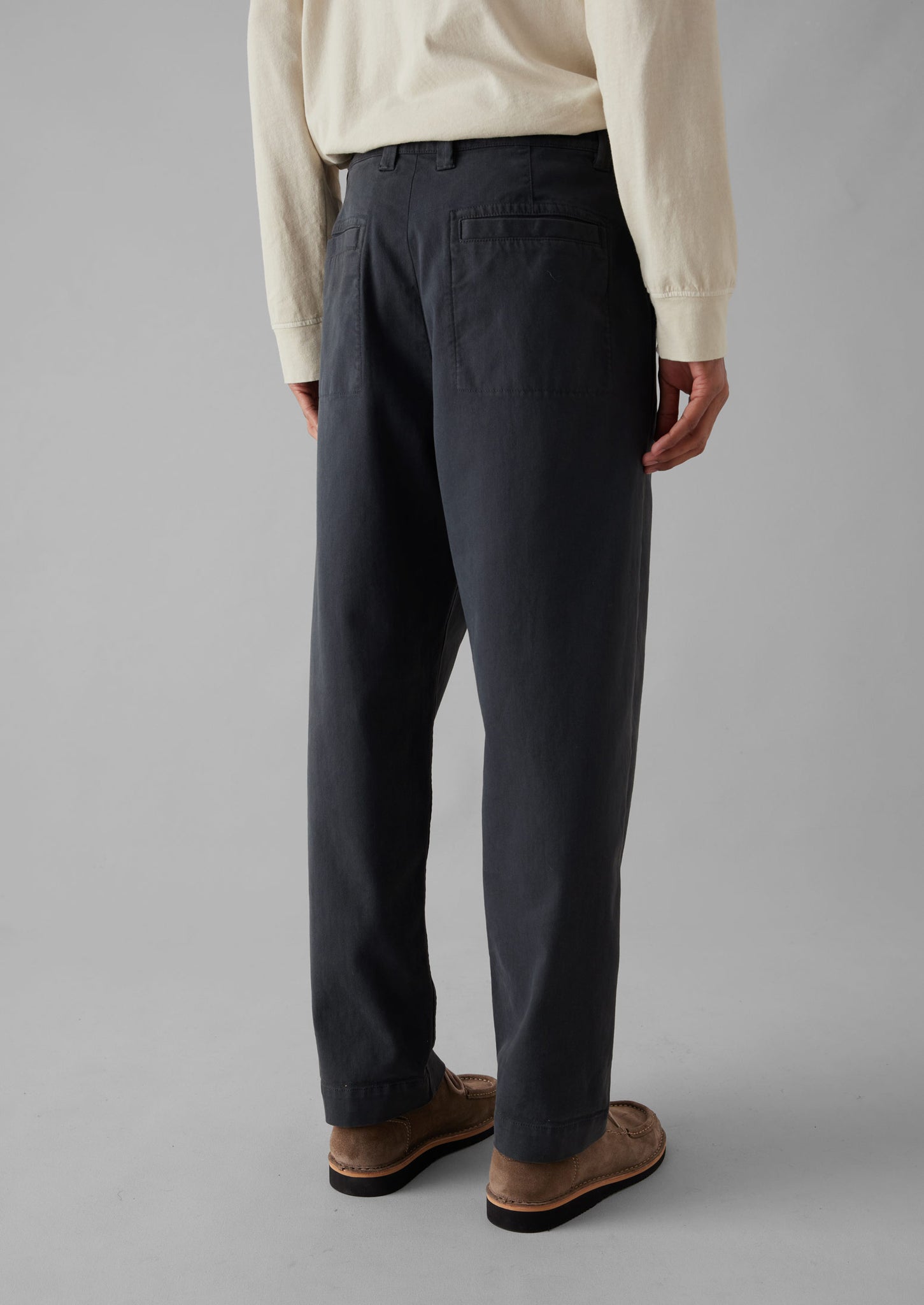 Otto Cotton Twill Pleat Trousers | Charcoal