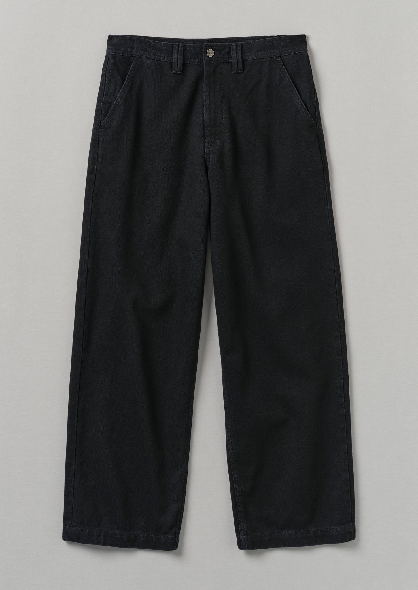 Straight Leg Denim Trousers | Black