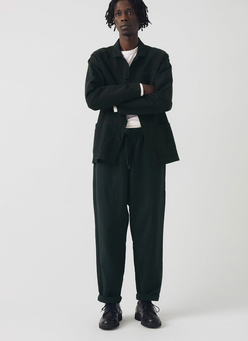 Alfie Garment Dyed Herringbone Trousers | Washed Black