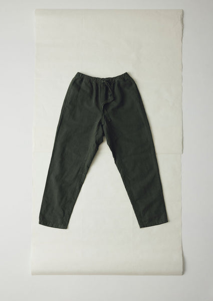Alfie Garment Dyed Herringbone Trousers Dark Moss