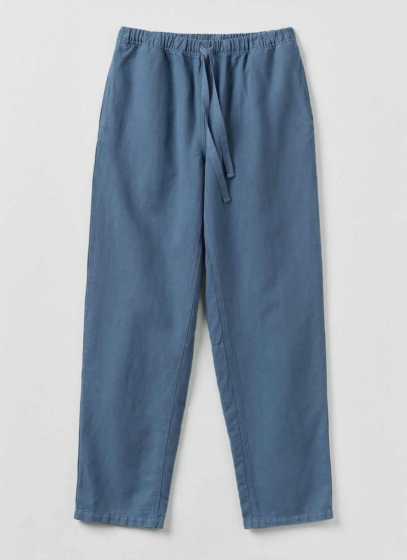 Alfie Garment Dyed Herringbone Trousers | Slate Blue