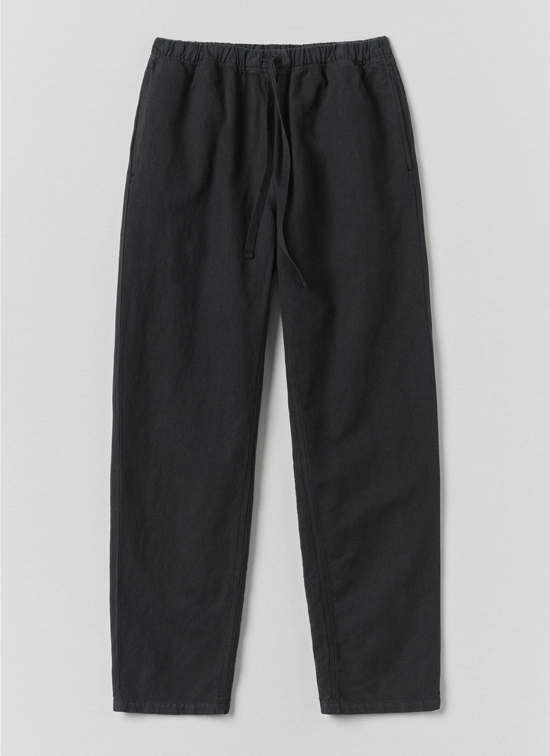 Alfie Garment Dyed Herringbone Trousers | Washed Black