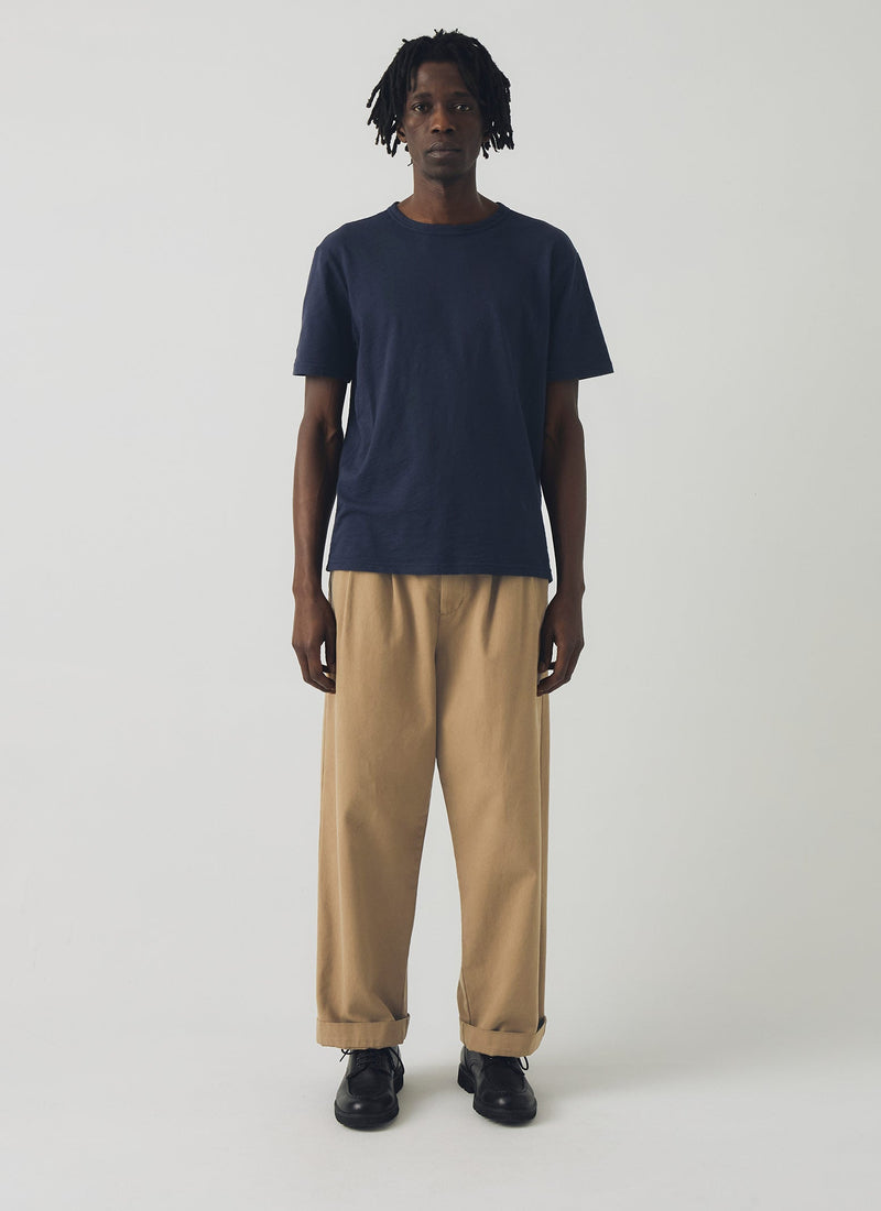 Bill Cotton Canvas Wide Leg Trousers | Ash Brown