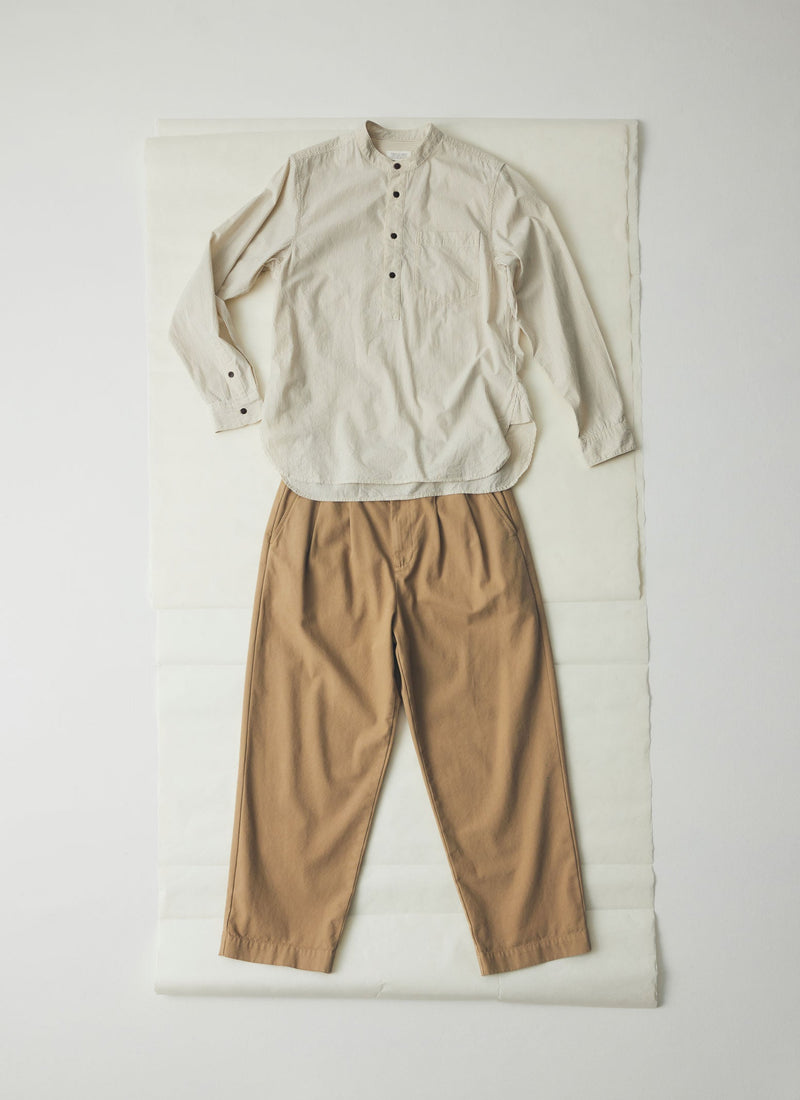 Bill Cotton Canvas Wide Leg Trousers | Ash Brown