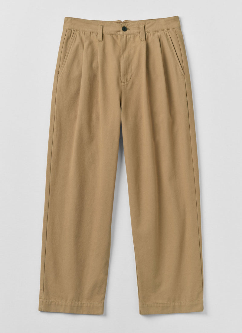 Bill Cotton Canvas Wide Leg Trousers | Ash Brown