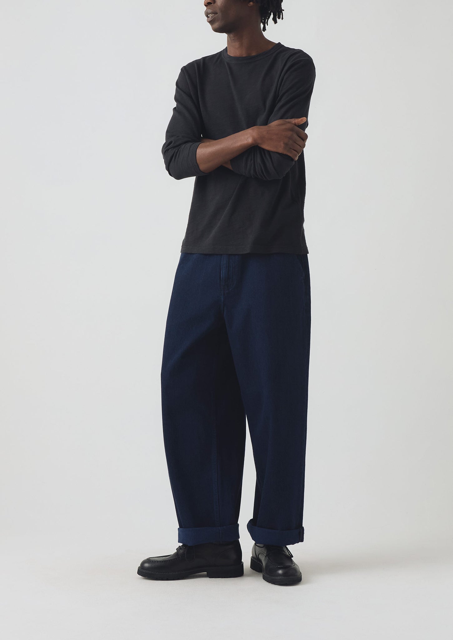 Japanese Denim Wide Leg Trousers | Indigo