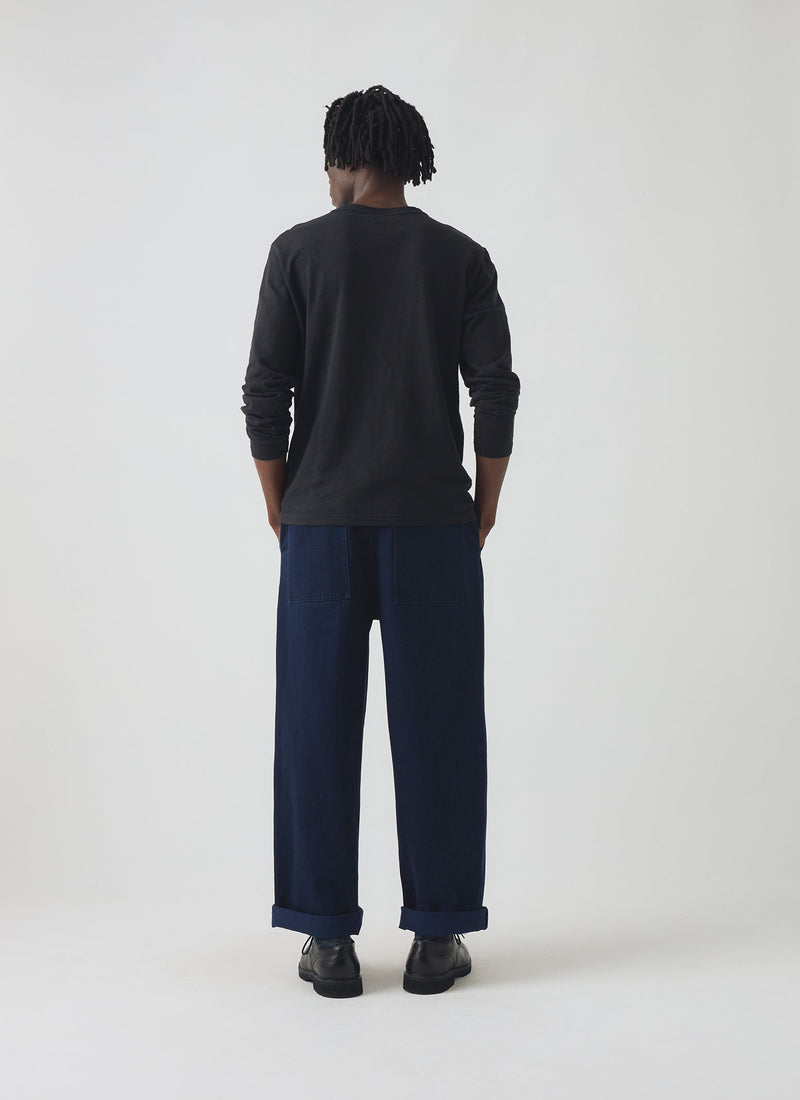 Japanese Denim Wide Leg Trousers | Indigo