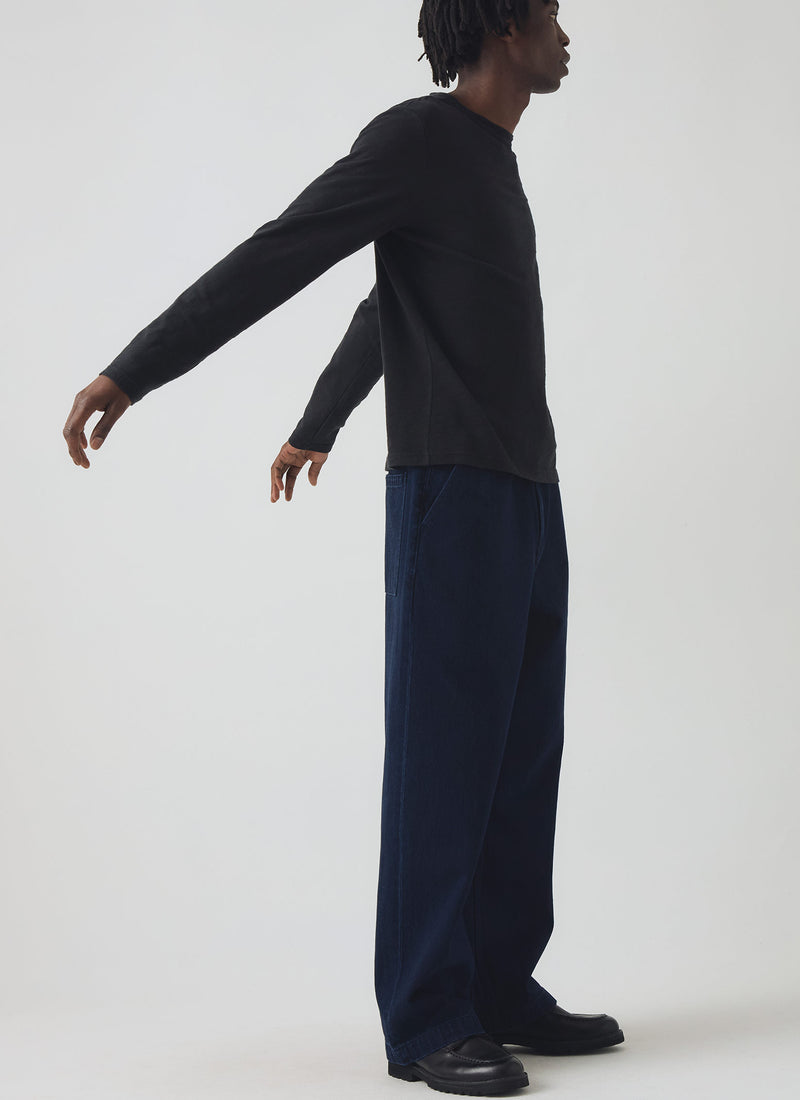 Japanese Denim Wide Leg Trousers | Indigo