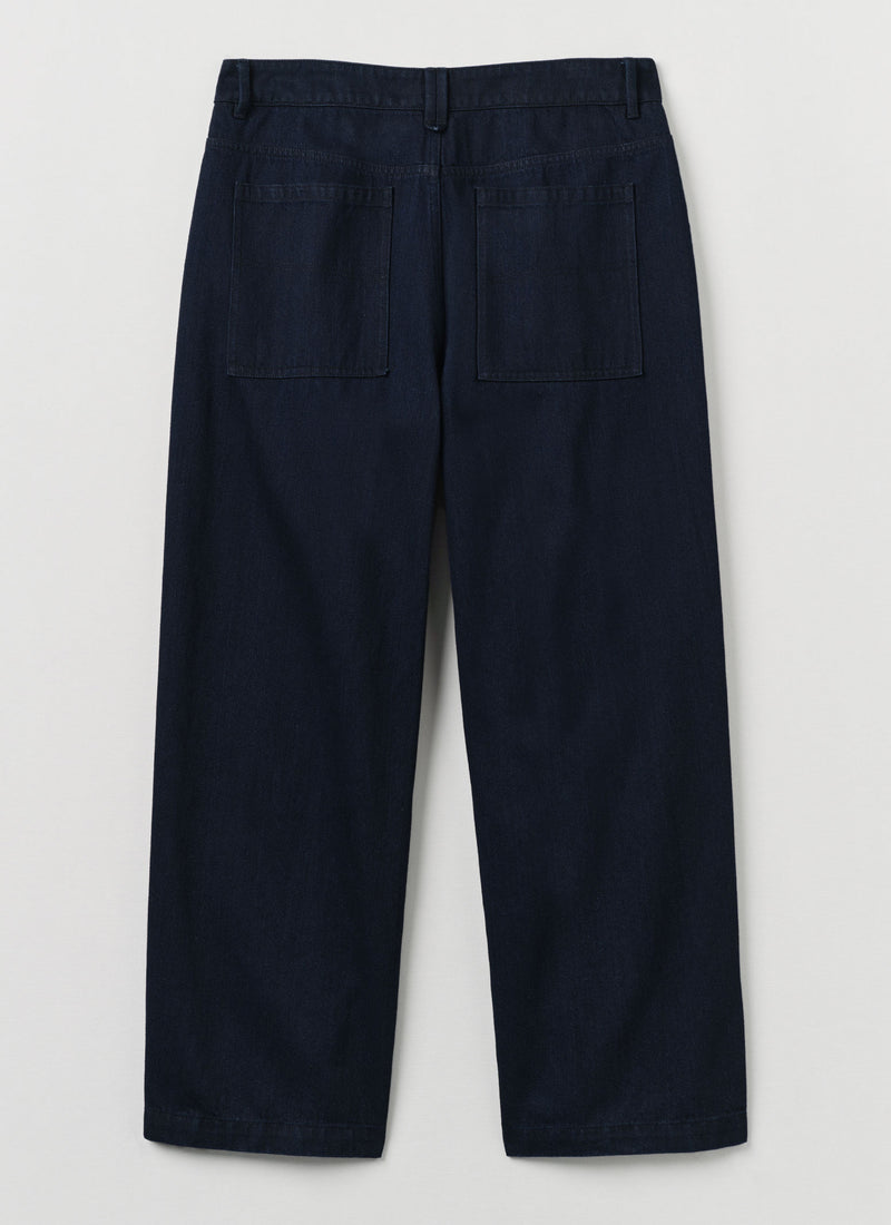 Japanese Denim Wide Leg Trousers | Indigo