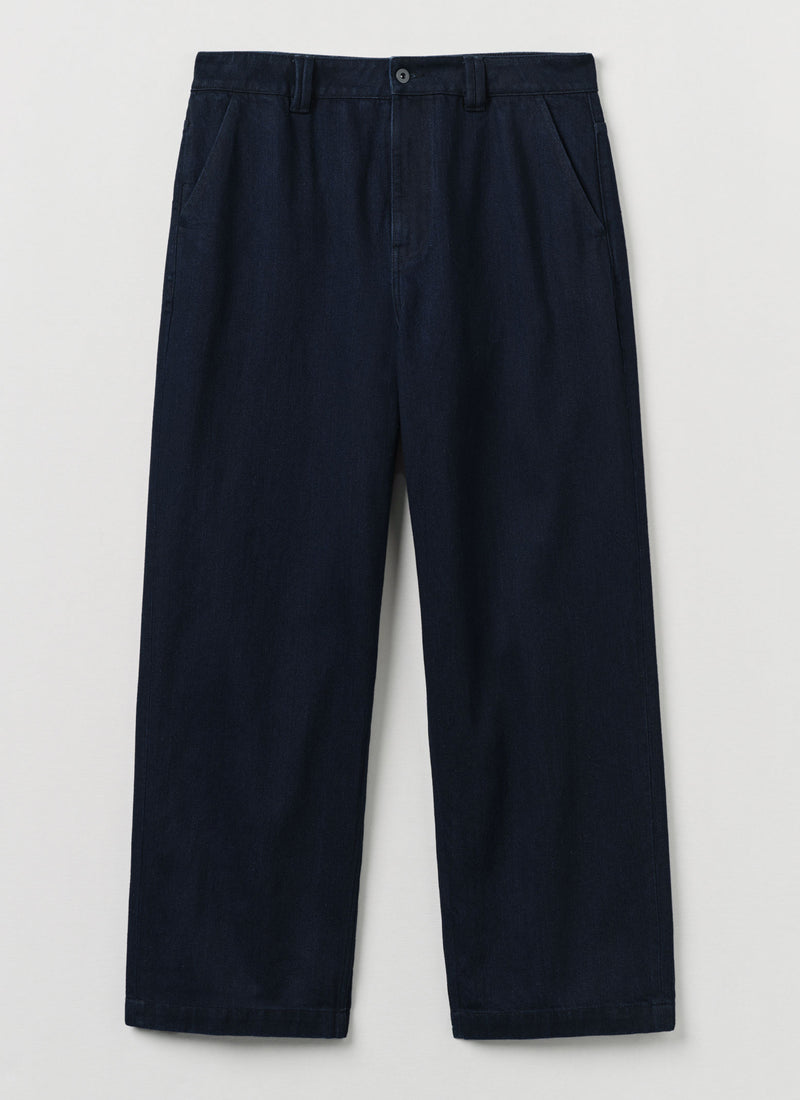 Japanese Denim Wide Leg Trousers | Indigo